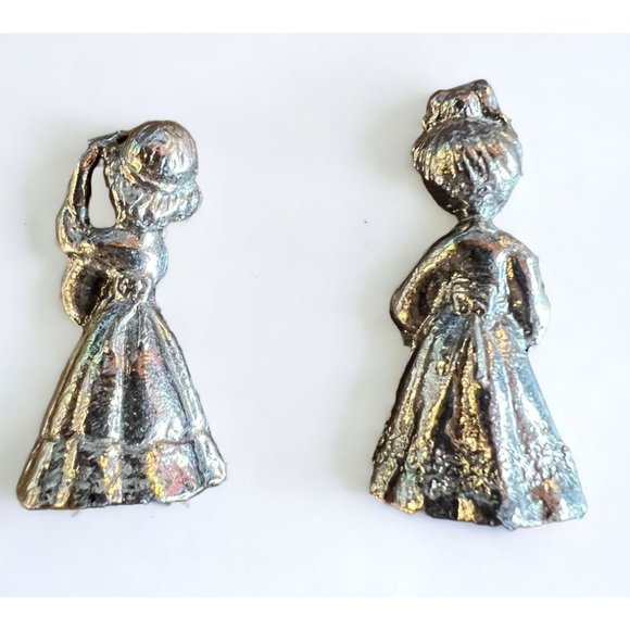 Vintage Mini Pewter Choir Girls Figurines Songbook Mandolin - Picture 5 of 10